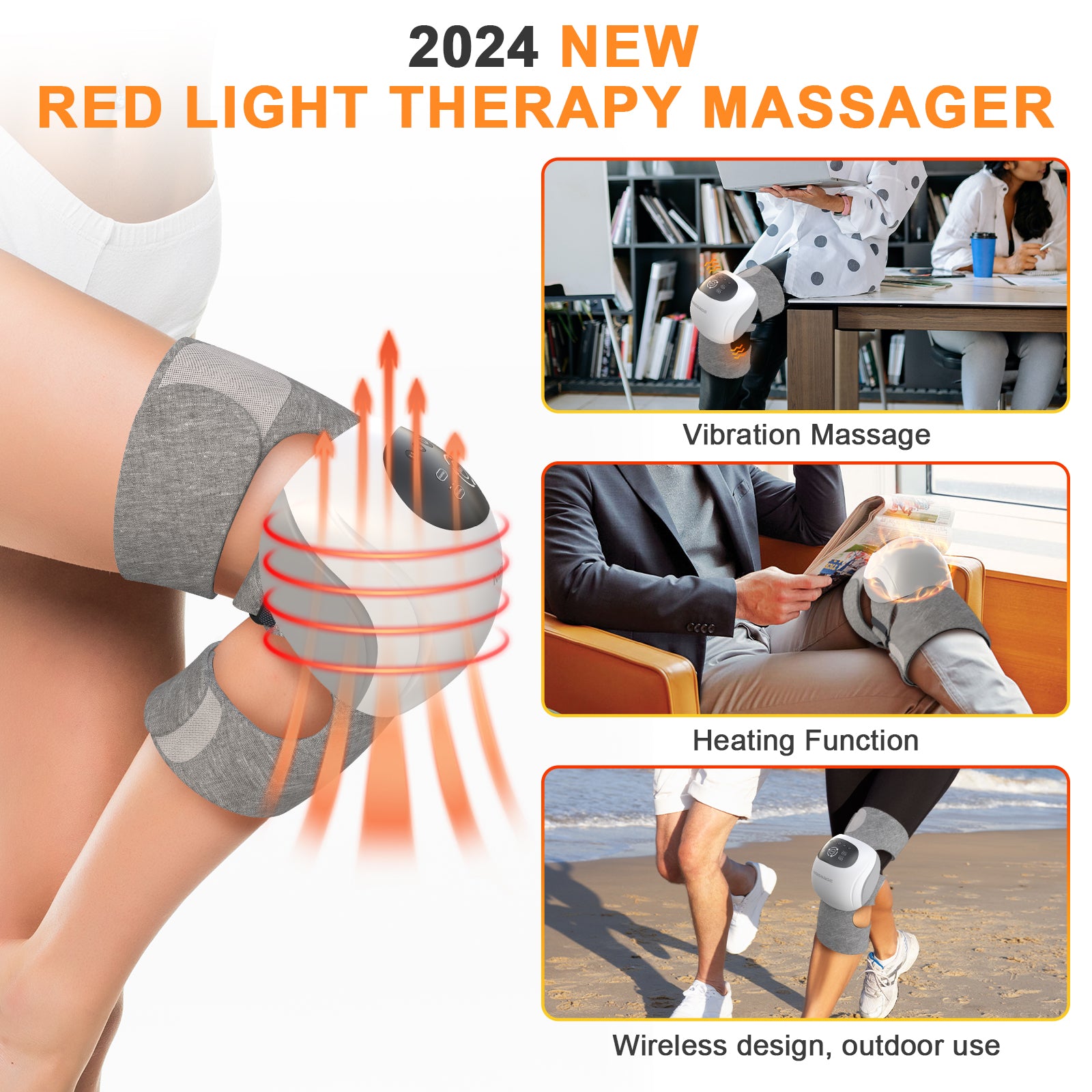 KTS Appareil de massage par vibration du genou mesuré par sac à air comprimé