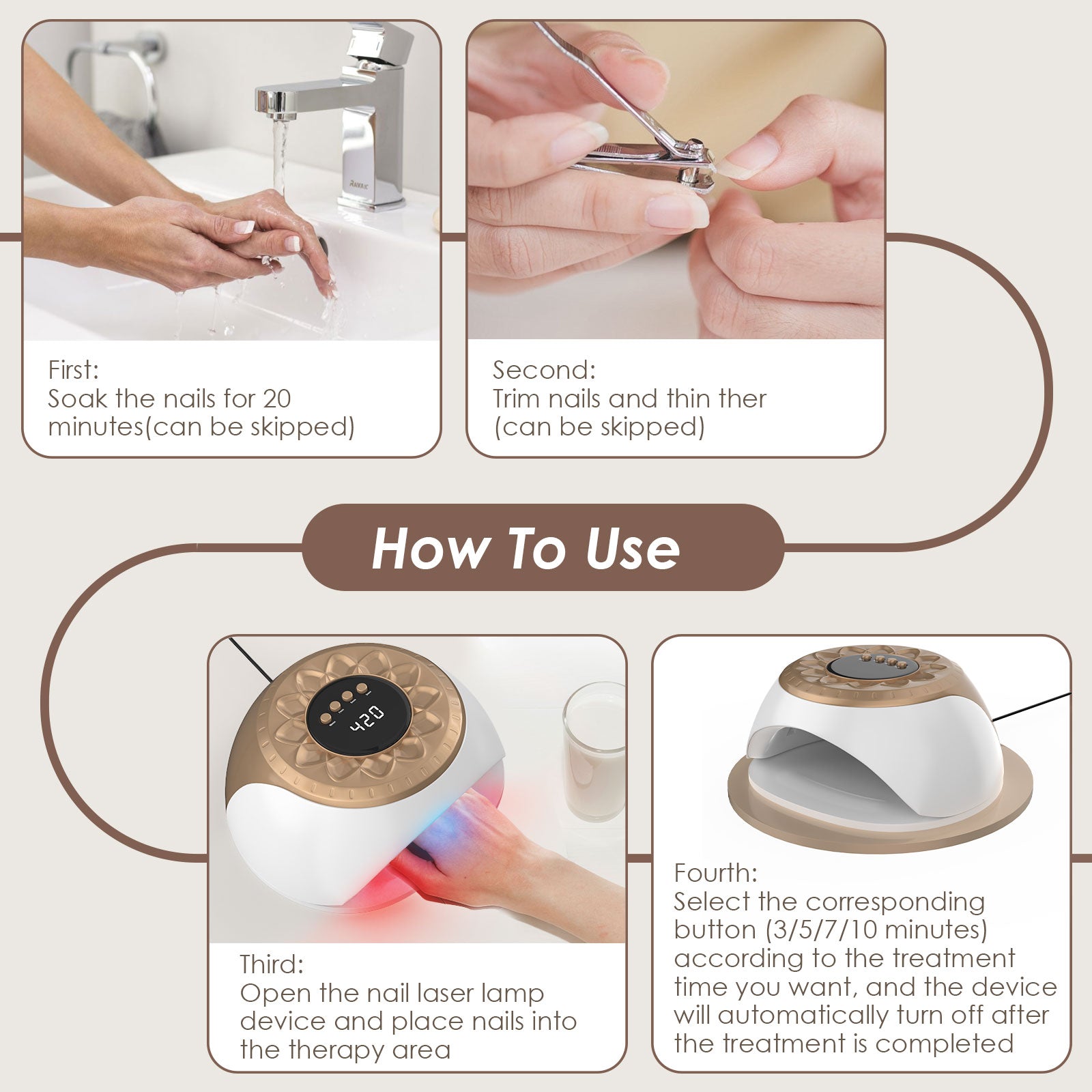Gold KTS Nail Fungus Light pour les ongles multiples
