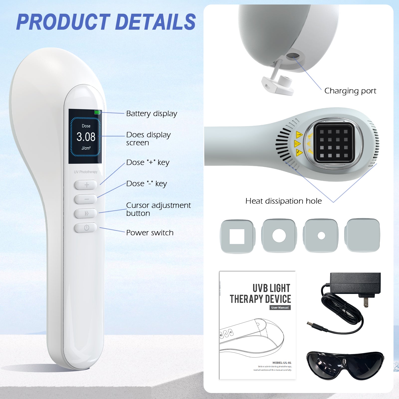 Appareil de luminothérapie portatif UVB pour vitiligo/psoriasis KTS