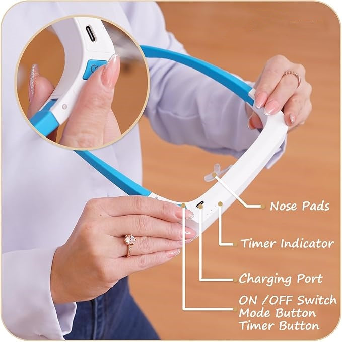 Blue White Led Light Pressure Sad Therapy Glasses