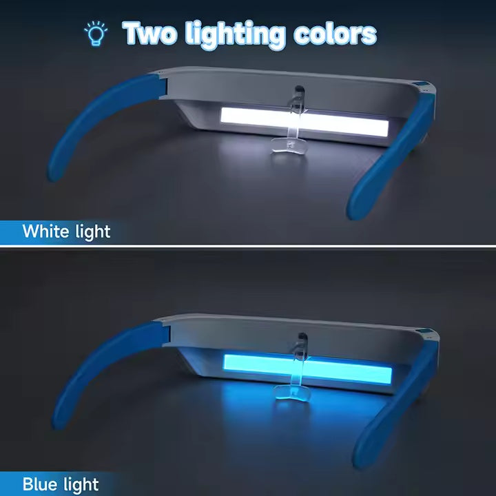 Blue White Led Light Pressure Sad Therapy Glasses