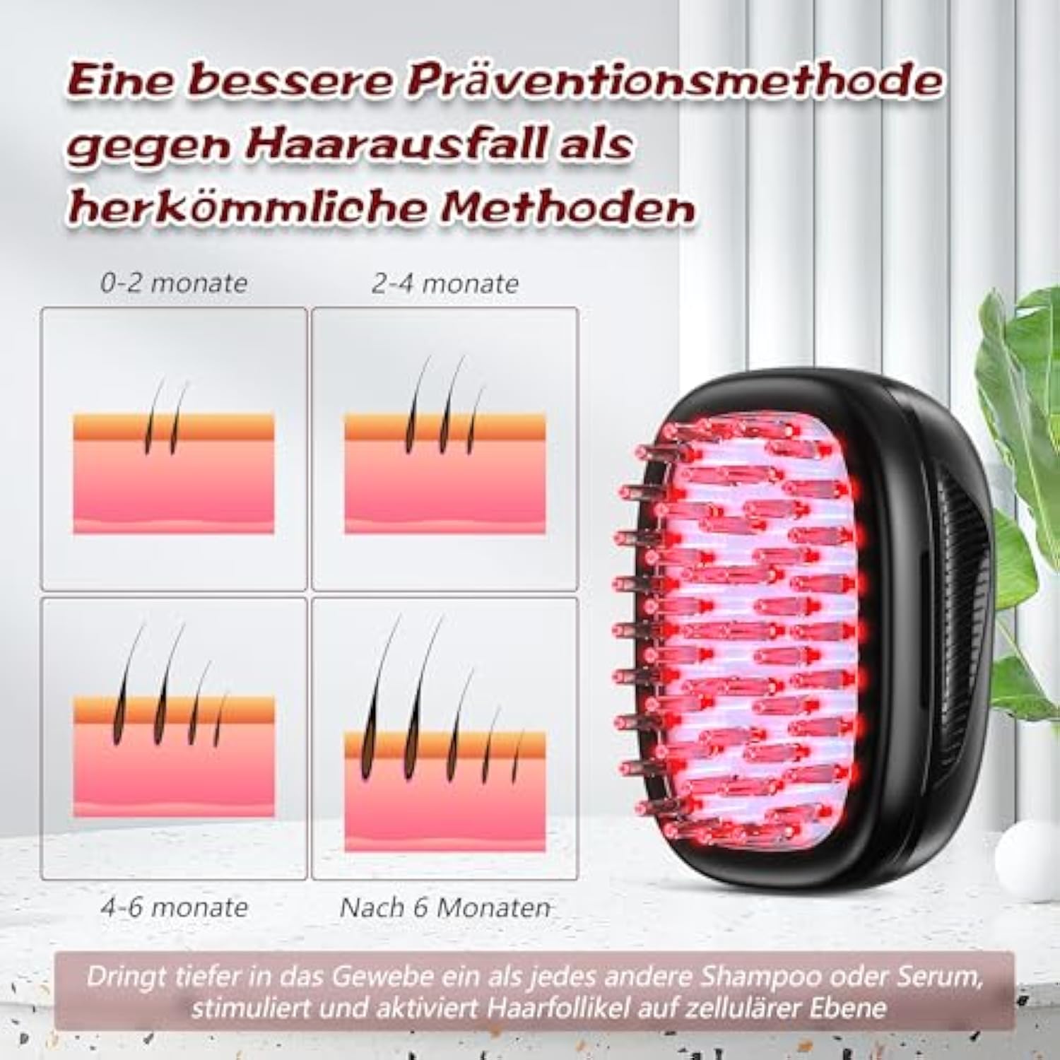 KTS Peigne de croissance des cheveux au laser à lumière rouge et froide