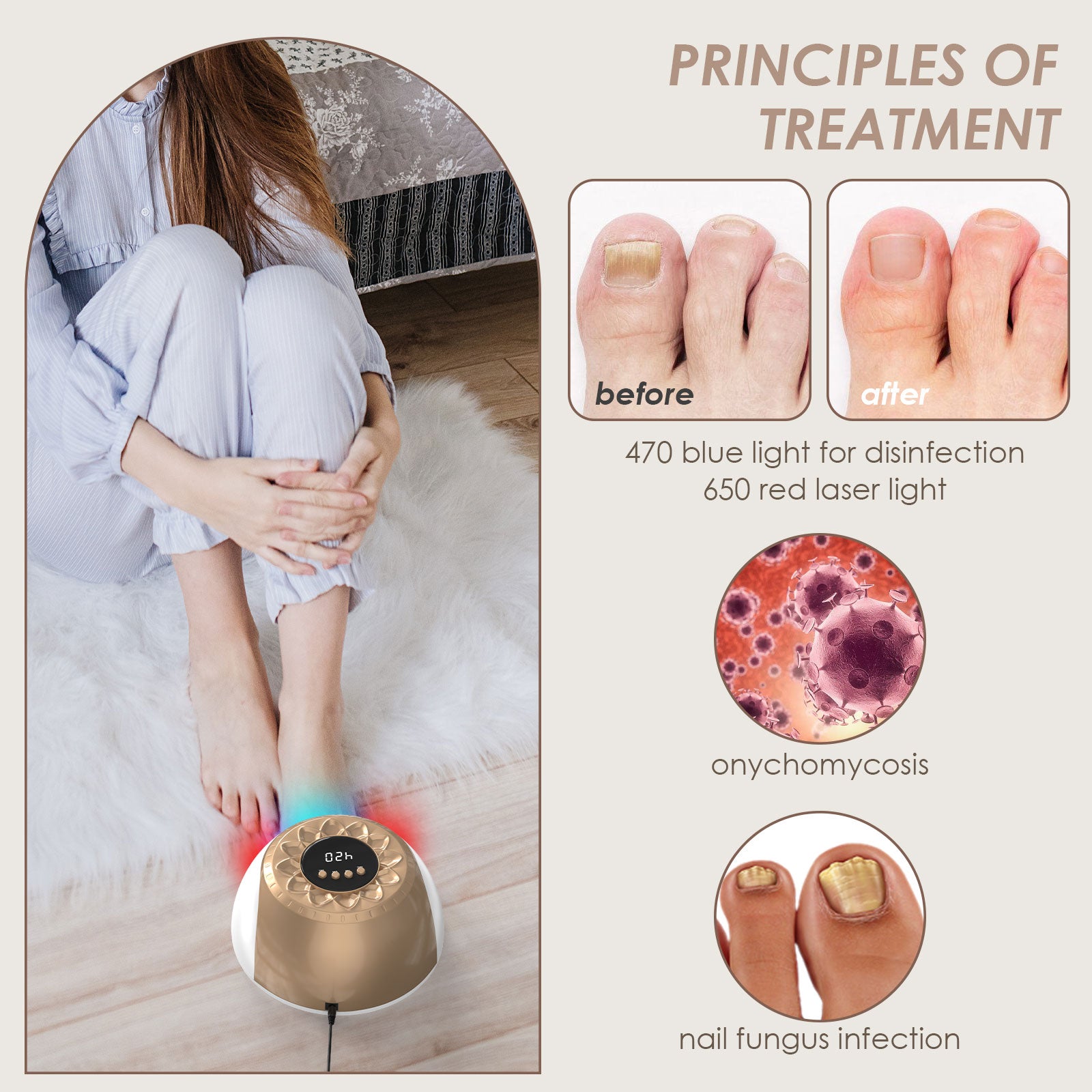 Gold KTS Nail Fungus Light pour les ongles multiples