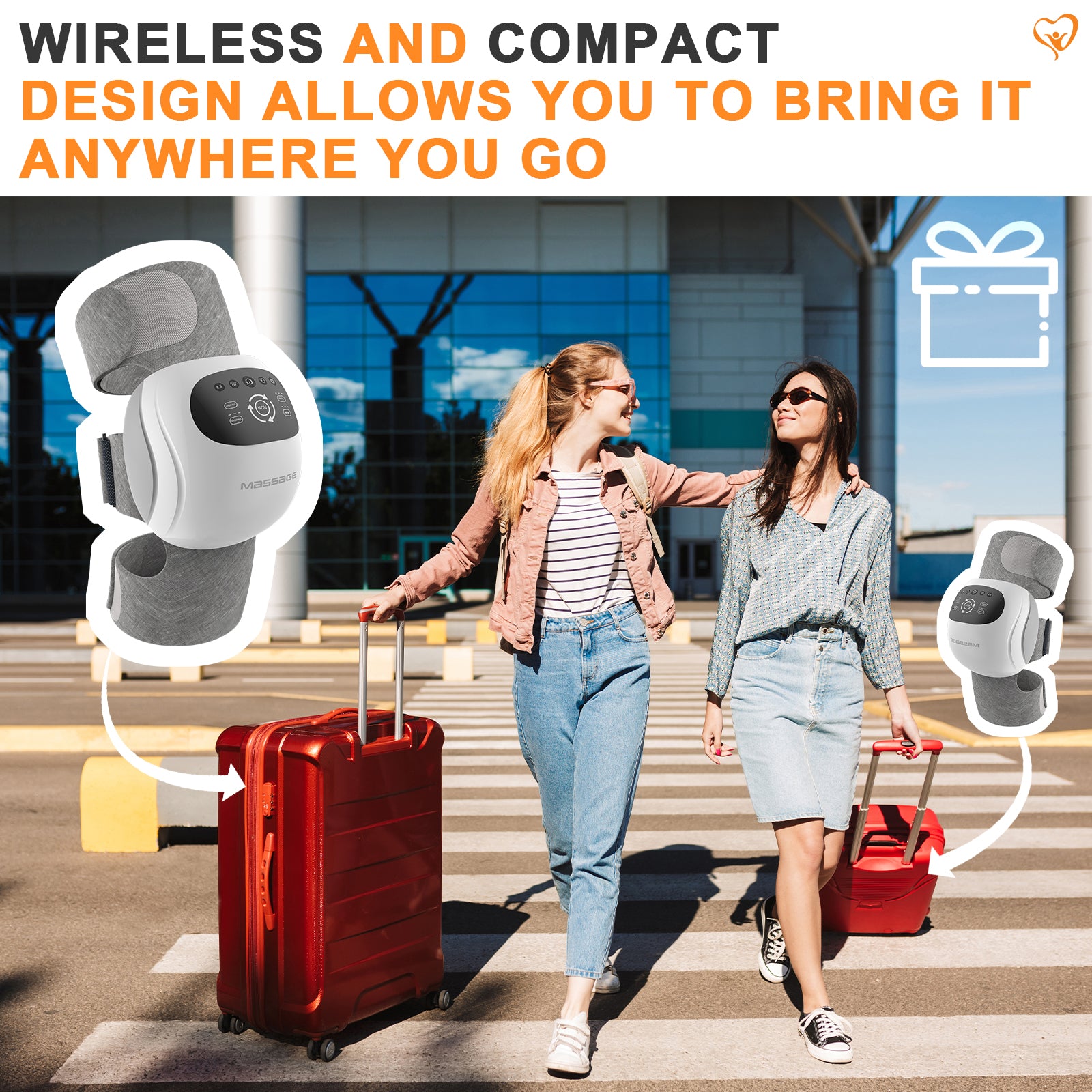 KTS Appareil de massage par vibration du genou mesuré par sac à air comprimé