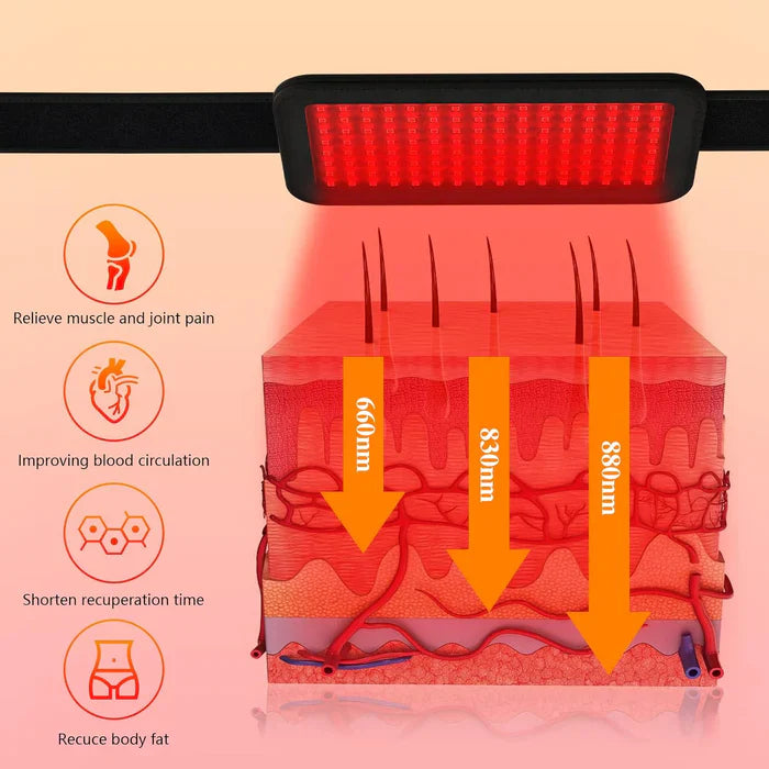 Dispositif de ceinture de thérapie par lumière infrarouge et rouge LED