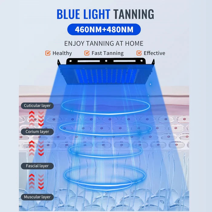 Solarium avec lampe de bronzage KTS pour le visage et le corps