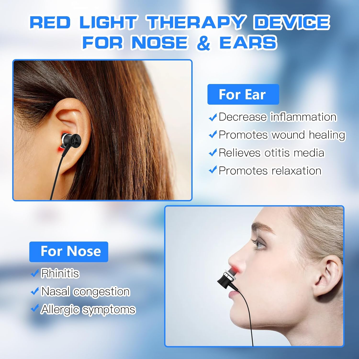 Kit de thérapie laser 2 en 1 pour le nez et les oreilles