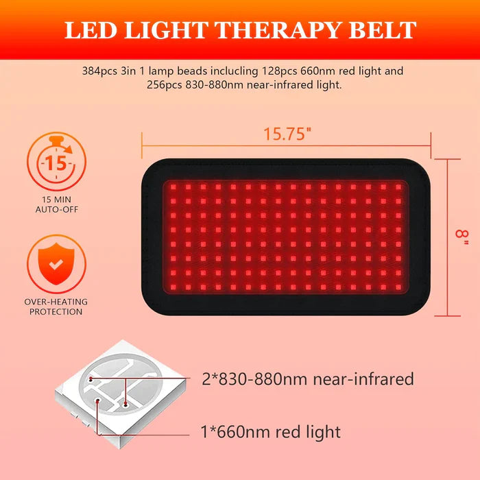 Dispositif de ceinture de thérapie par lumière infrarouge et rouge LED