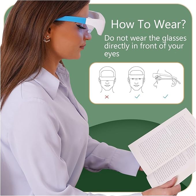 Blue White Led Light Pressure Sad Therapy Glasses