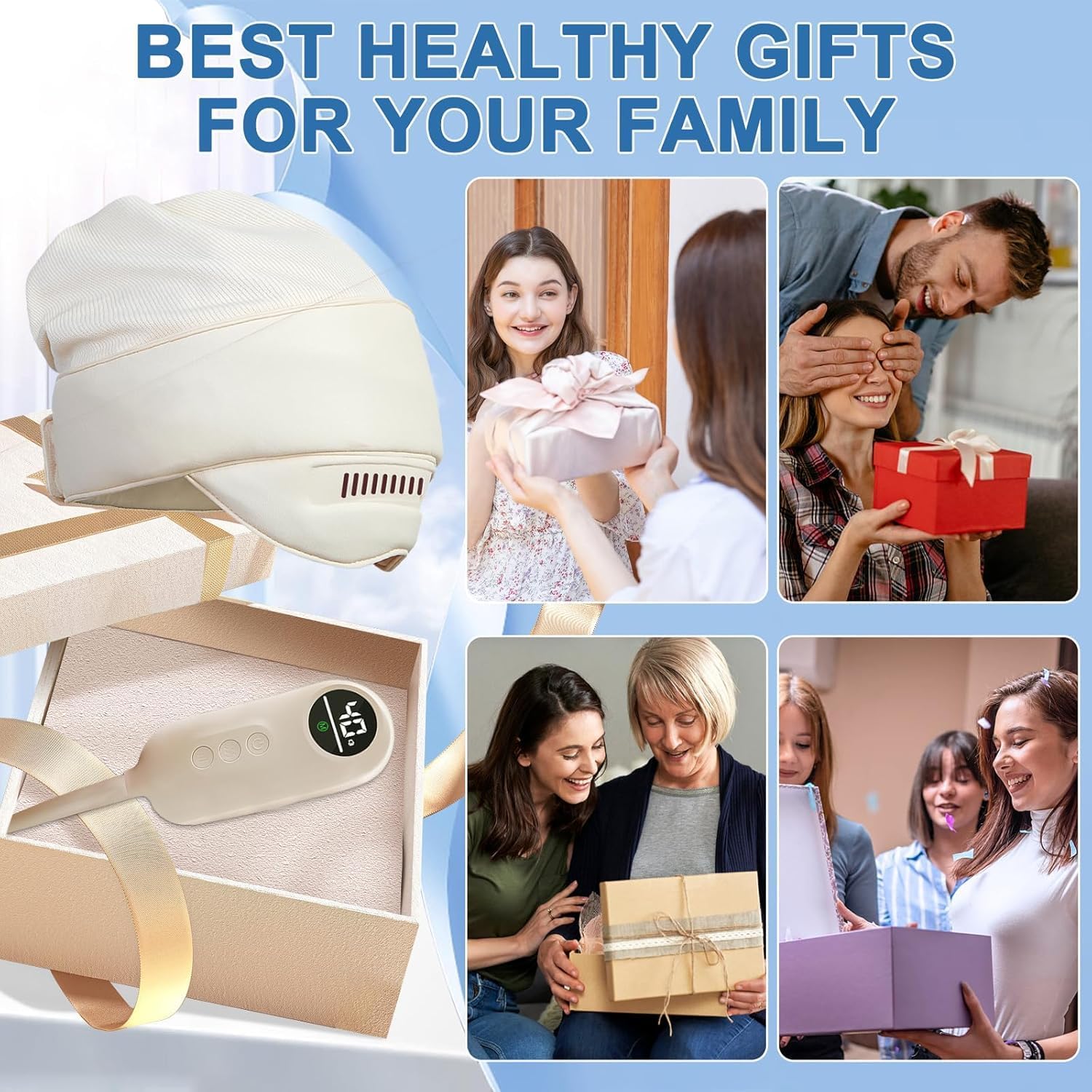 Masseur de tête électrique 360° à couverture complète